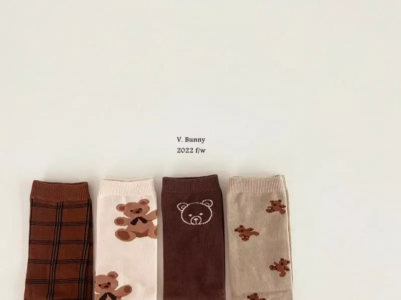 V Bunny - Korean Children Fashion - #littlefashionista - Tez Socks Set - 7