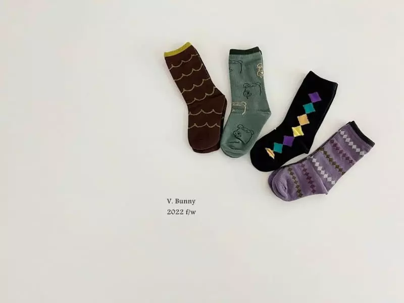 V Bunny - Korean Children Fashion - #littlefashionista - Pauls Socks Set - 6