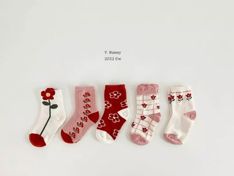 V Bunny - Korean Children Fashion - #littlefashionista - Pie Socks Set - 2