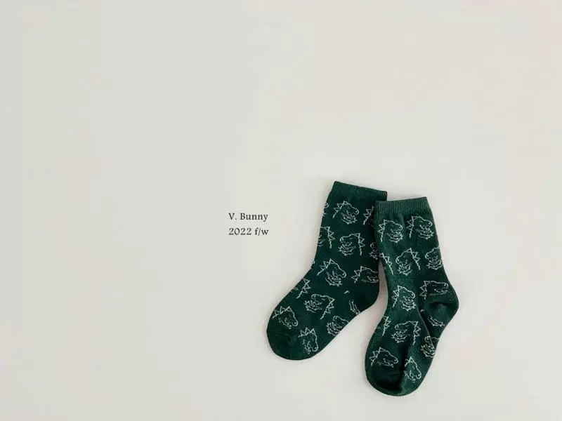 V Bunny - Korean Children Fashion - #littlefashionista - My Dino Socks Set - 6
