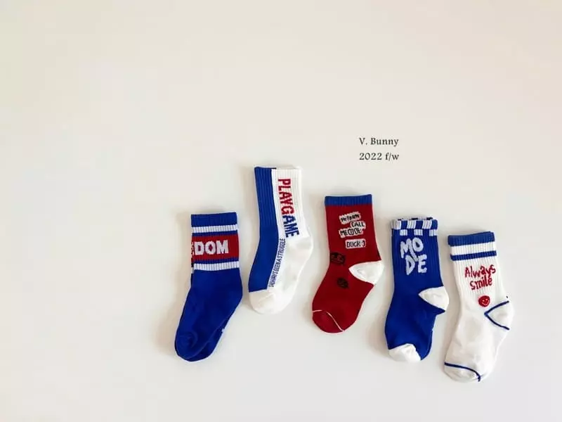 V Bunny - Korean Children Fashion - #littlefashionista - Mood Socks Set - 8