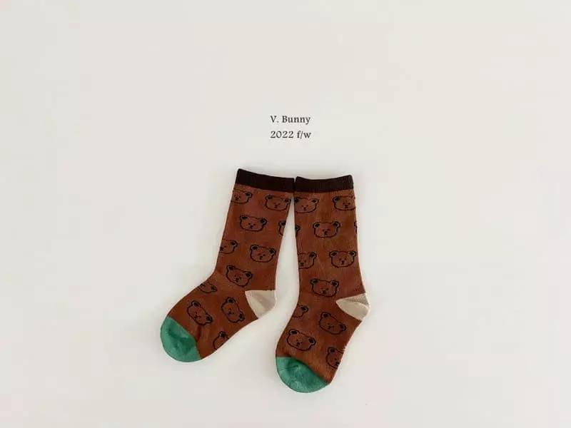 V Bunny - Korean Children Fashion - #littlefashionista - Circle Bear Sock sSet - 3