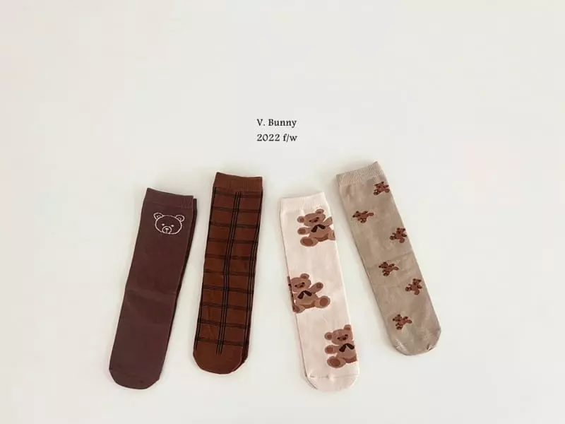 V Bunny - Korean Children Fashion - #magicofchildhood - Tez Socks Set - 8