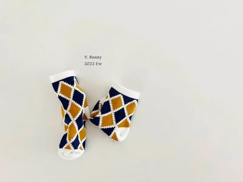 V Bunny - Korean Children Fashion - #magicofchildhood - Arglye Socks Set - 6