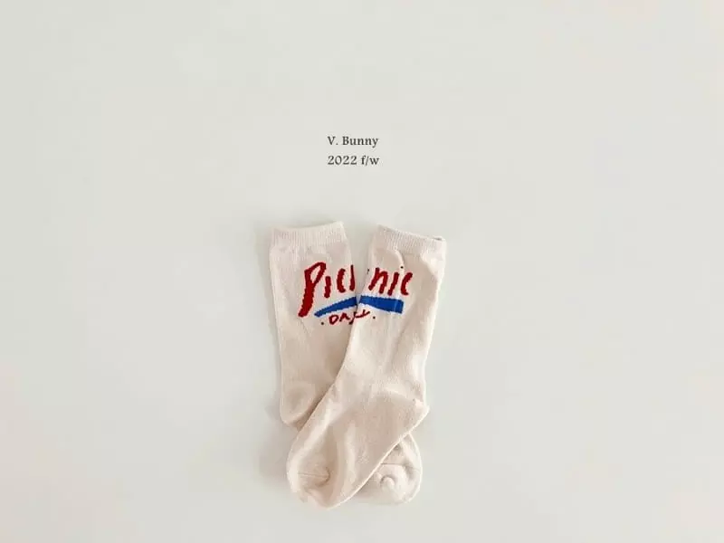 V Bunny - Korean Children Fashion - #littlefashionista - Picnic Socks Set - 4