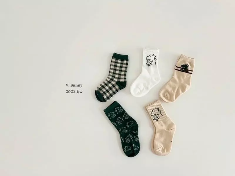V Bunny - Korean Children Fashion - #magicofchildhood - My Dino Socks Set - 7