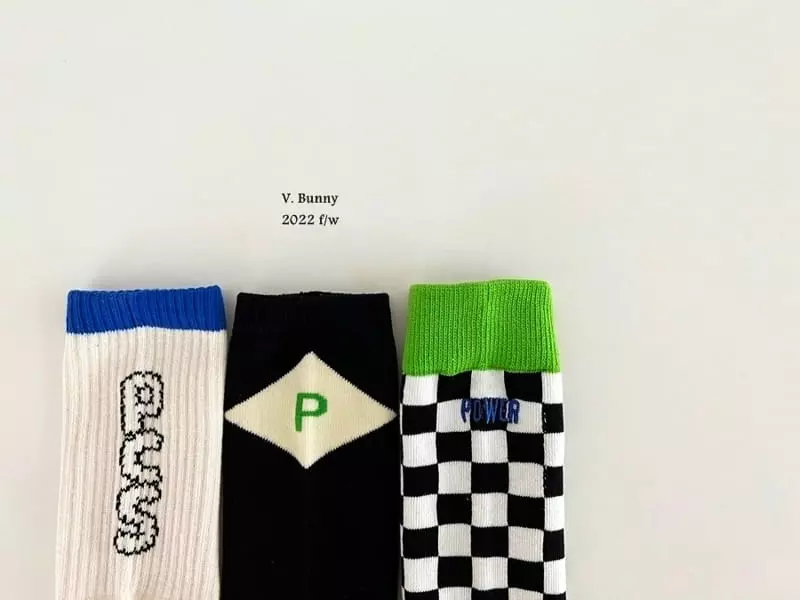 V Bunny - Korean Children Fashion - #magicofchildhood - 3 P Socks Set - 3