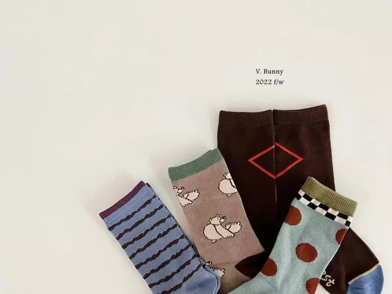 V Bunny - Korean Children Fashion - #magicofchildhood - Munk Socks Set - 8
