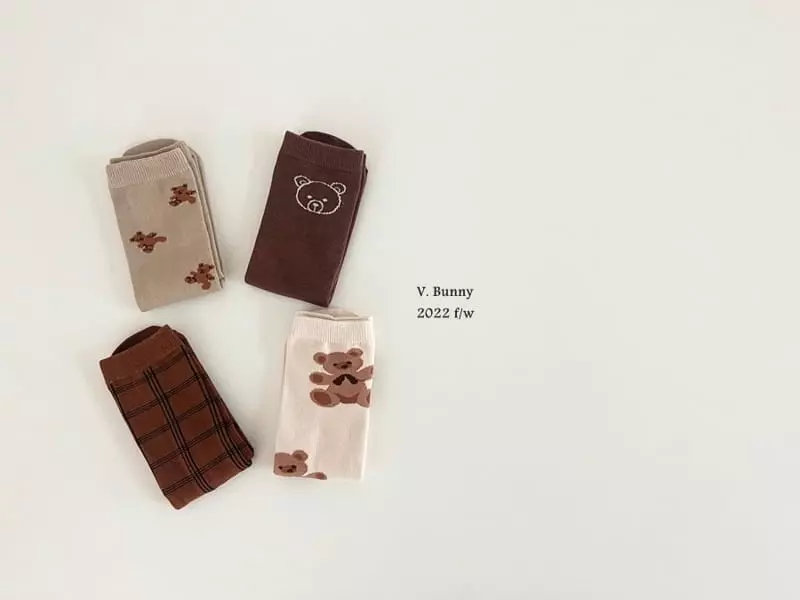 V Bunny - Korean Children Fashion - #minifashionista - Tez Socks Set - 9
