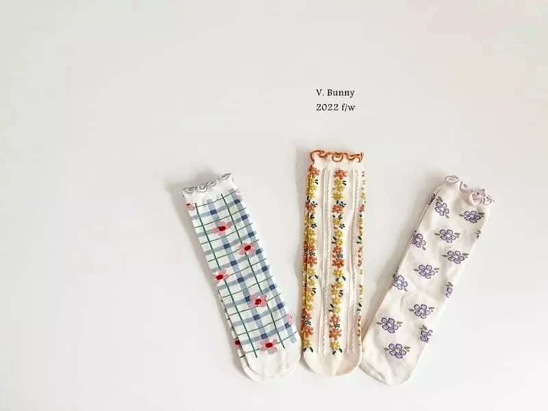 V Bunny - Korean Children Fashion - #minifashionista - Purple Socks Set - 6