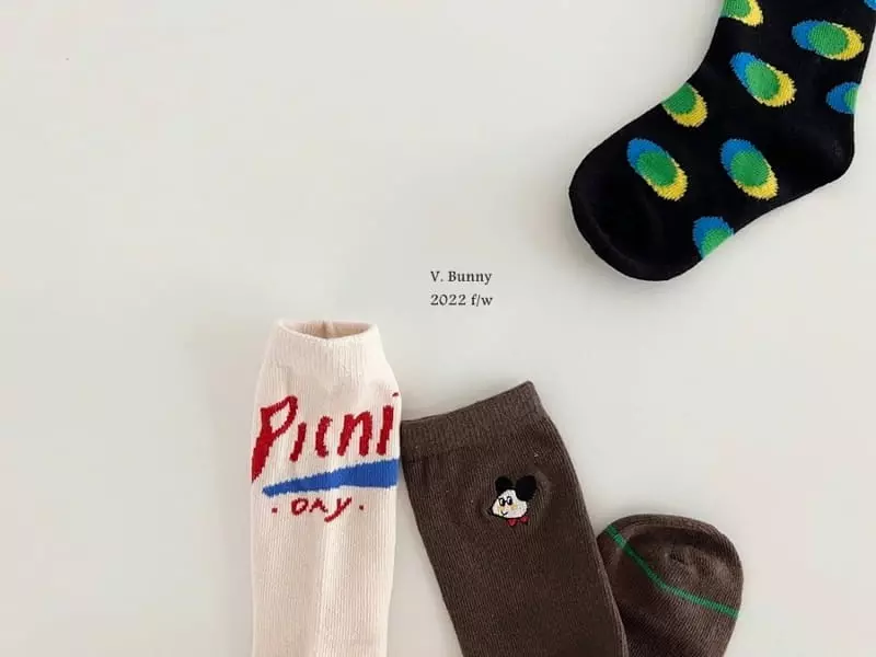 V Bunny - Korean Children Fashion - #minifashionista - Picnic Socks Set - 5