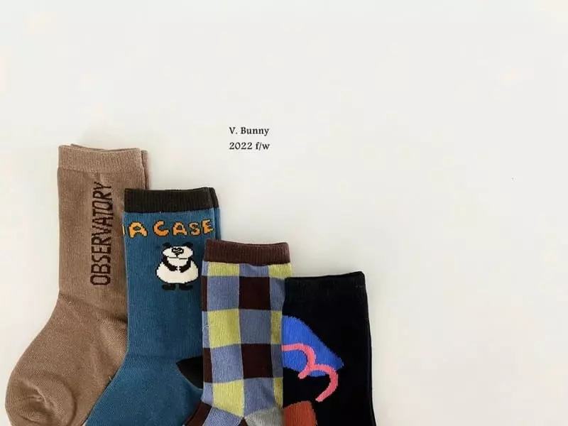 V Bunny - Korean Children Fashion - #minifashionista - Panda Socks Set - 3