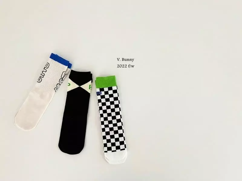 V Bunny - Korean Children Fashion - #magicofchildhood - 3 P Socks Set - 4