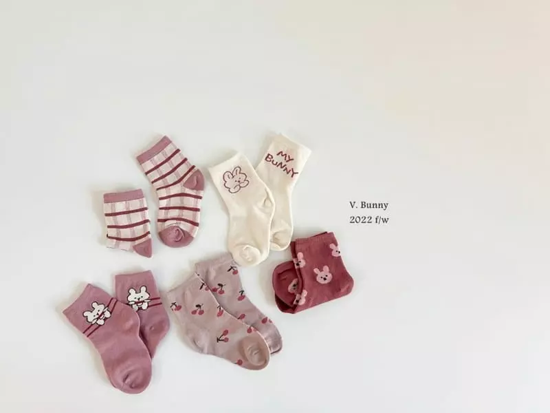 V Bunny - Korean Children Fashion - #minifashionista - Mare Socks Set - 8