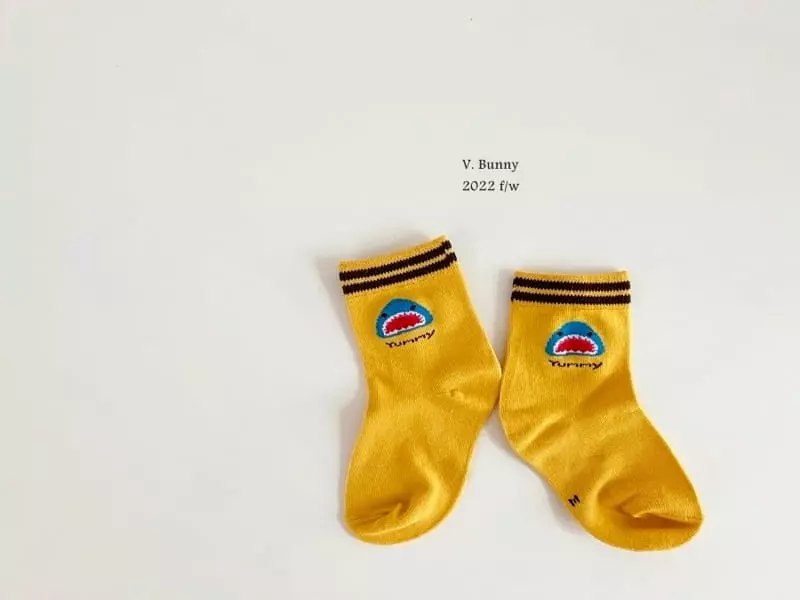 V Bunny - Korean Children Fashion - #minifashionista - Jaws Socks Set - 6