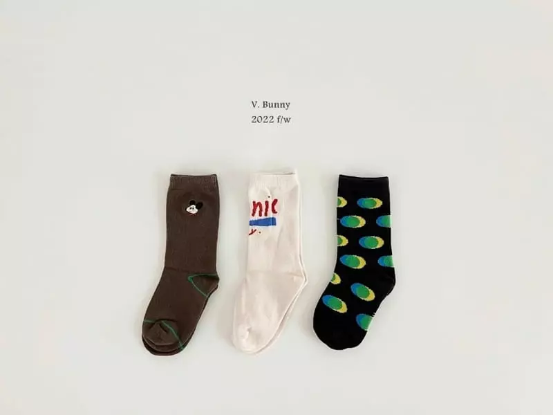 V Bunny - Korean Children Fashion - #prettylittlegirls - Picnic Socks Set - 6