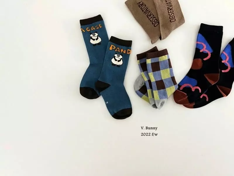 V Bunny - Korean Children Fashion - #minifashionista - Panda Socks Set - 4