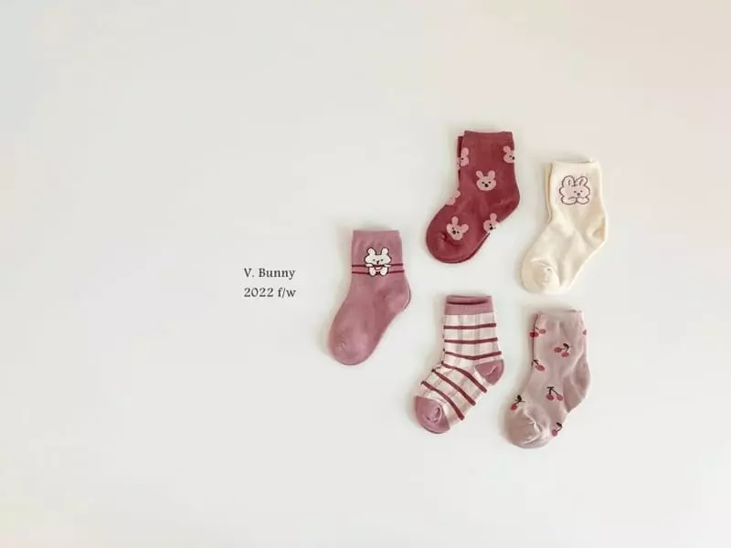 V Bunny - Korean Children Fashion - #prettylittlegirls - Mare Socks Set - 9