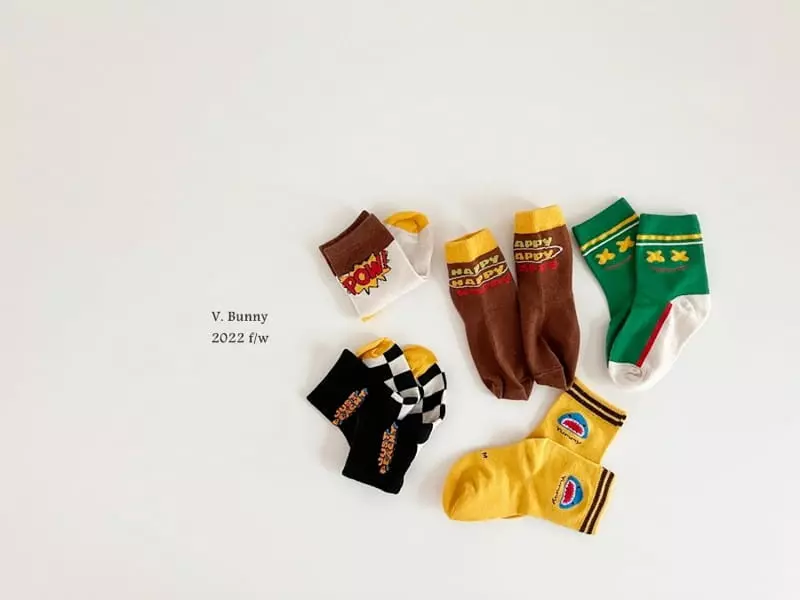 V Bunny - Korean Children Fashion - #prettylittlegirls - Jaws Socks Set - 7