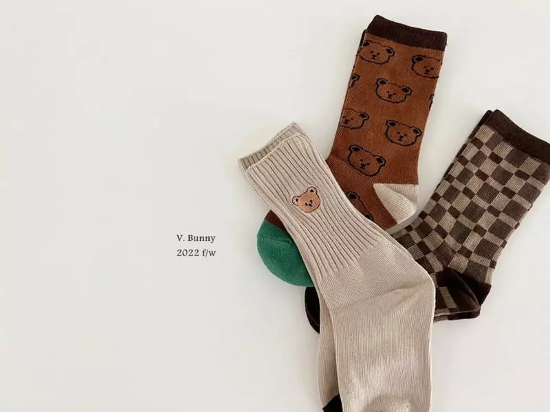 V Bunny - Korean Children Fashion - #prettylittlegirls - Circle Bear Sock sSet - 6