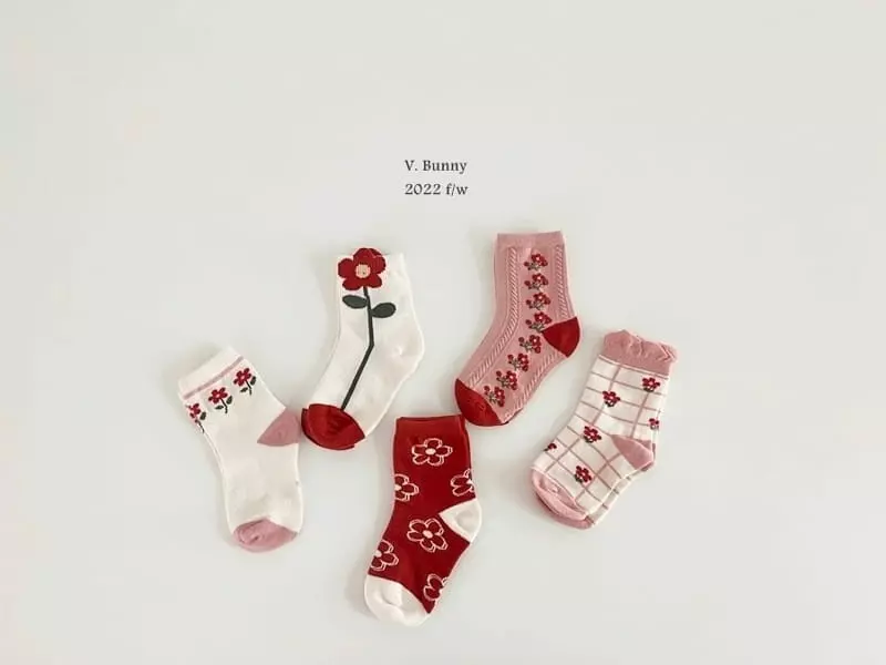V Bunny - Korean Children Fashion - #stylishchildhood - Pie Socks Set - 8