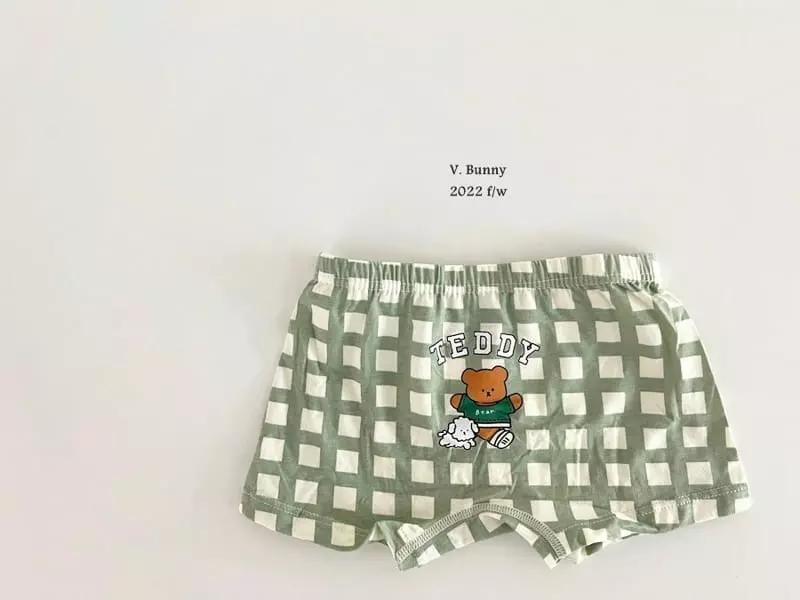 V Bunny - Korean Children Fashion - #toddlerclothing - Teddy Underwear Set - 4