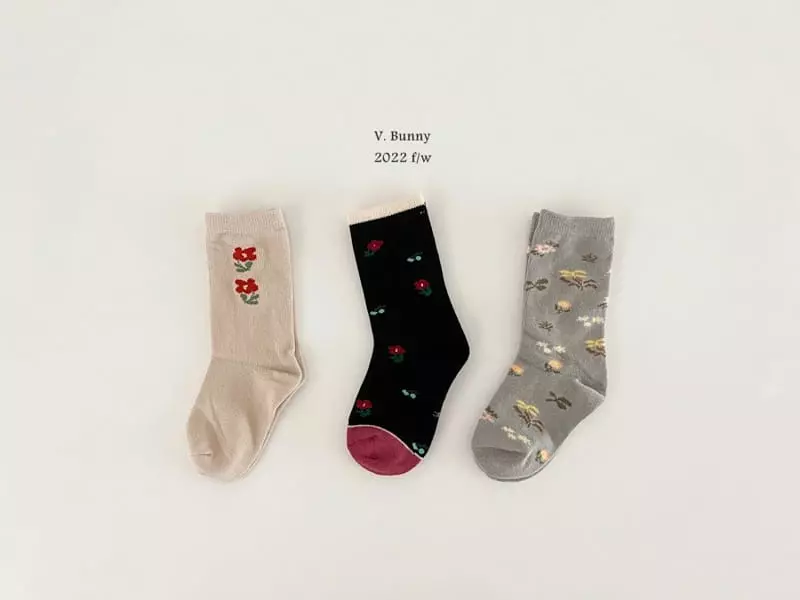 V Bunny - Korean Children Fashion - #stylishchildhood - Zibibi Socks Set - 5