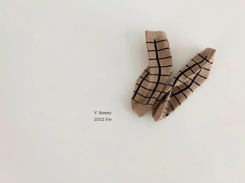V Bunny - Korean Children Fashion - #todddlerfashion - Check Bear Socks Set - 3