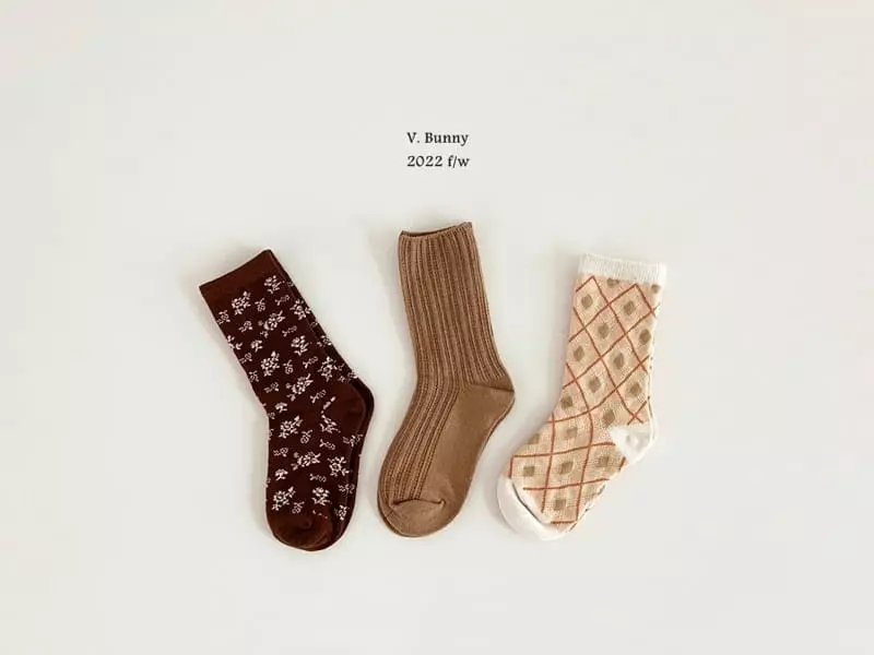 V Bunny - Korean Children Fashion - #todddlerfashion - Bake Socks Set