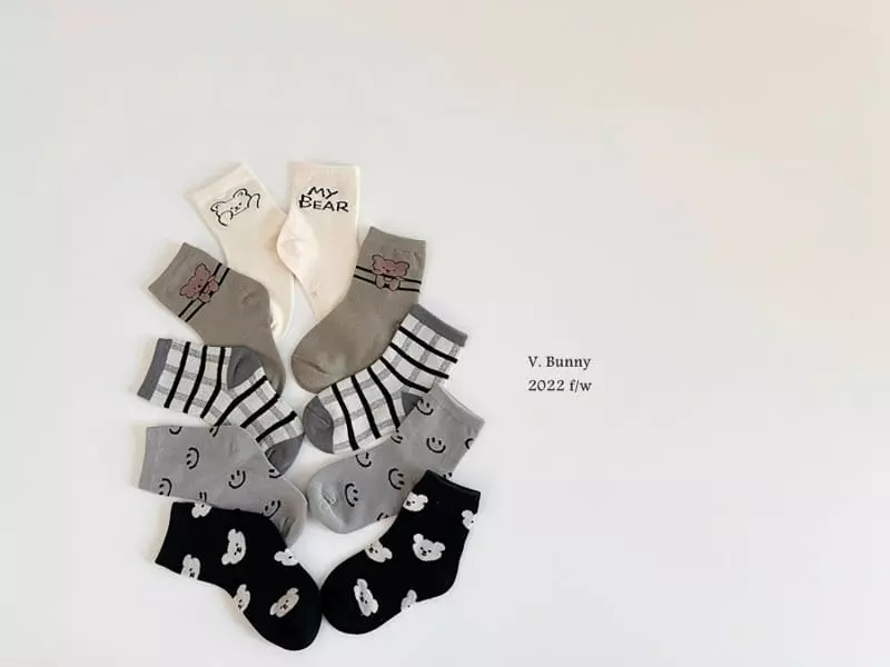 V Bunny - Korean Children Fashion - #todddlerfashion - Maibe Socks Set - 9