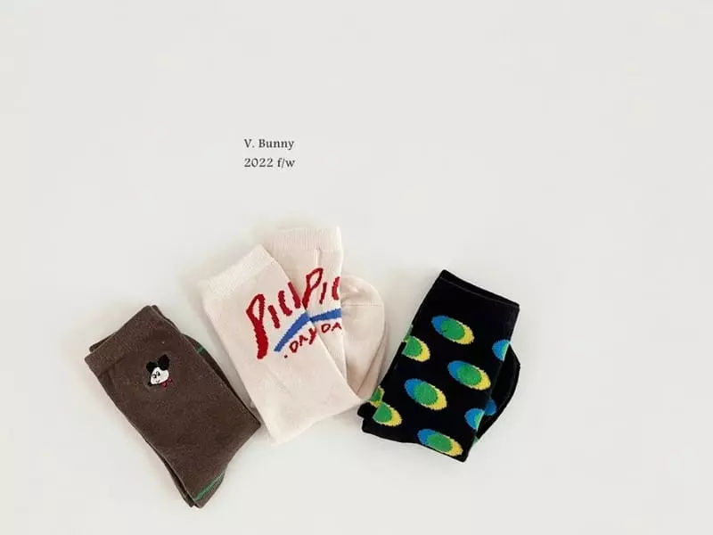 V Bunny - Korean Children Fashion - #toddlerclothing - Picnic Socks Set - 8