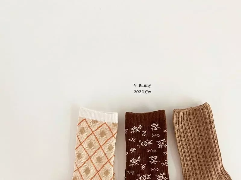 V Bunny - Korean Children Fashion - #toddlerclothing - Bake Socks Set - 2