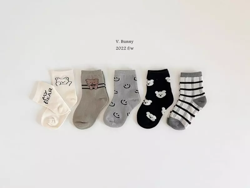 V Bunny - Korean Children Fashion - #toddlerclothing - Maibe Socks Set - 10