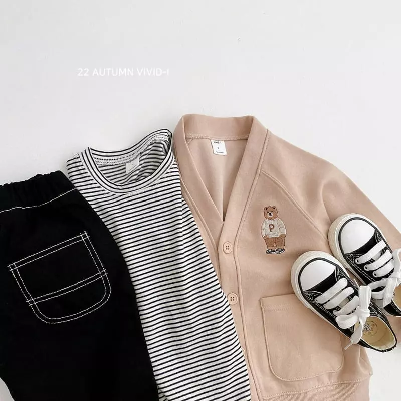 Vivid I - Korean Children Fashion - #Kfashion4kids - 20 Bear Stripes Tee - 8