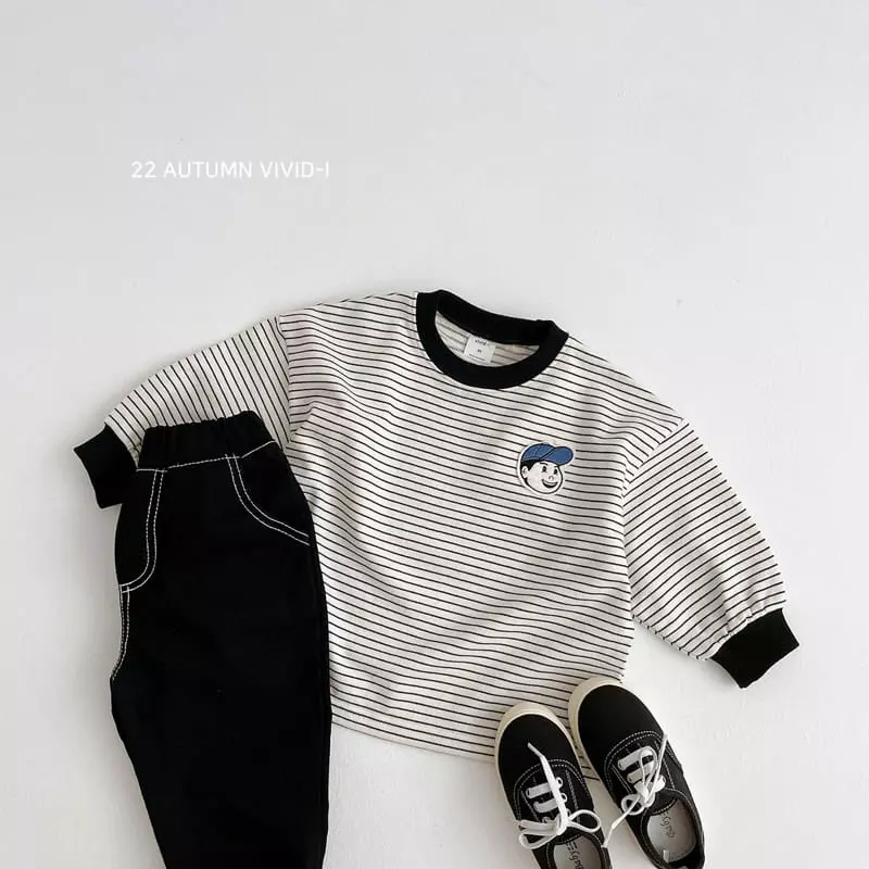 Vivid I - Korean Children Fashion - #Kfashion4kids - Wapen Stripes Sweatshirtt - 6