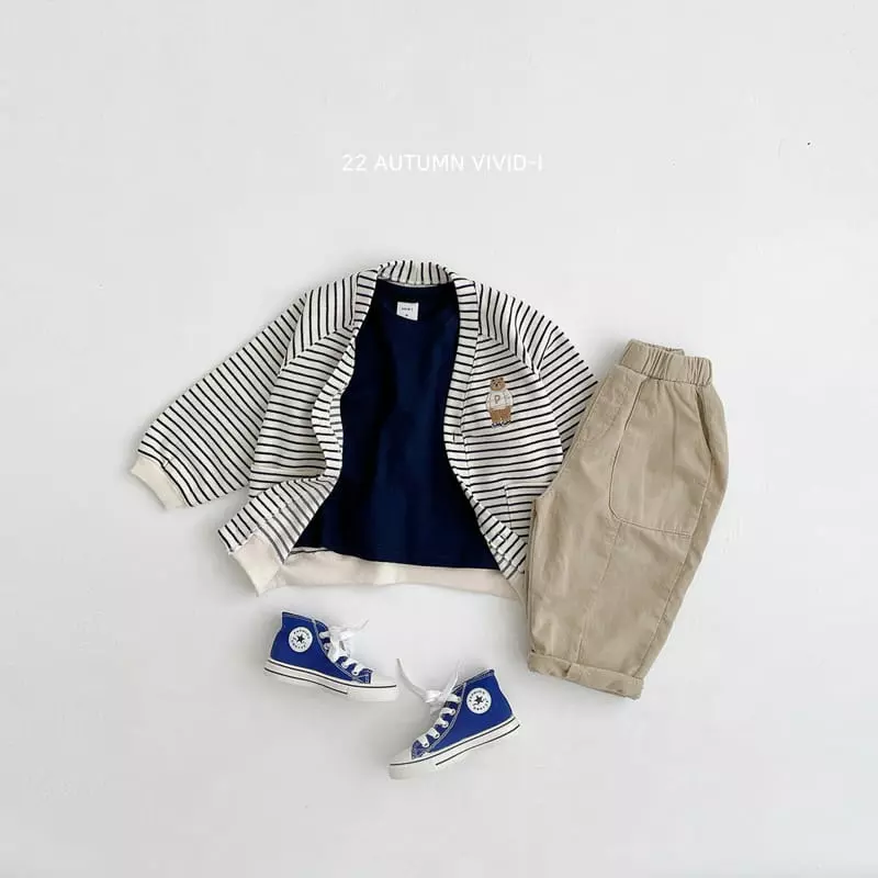 Vivid I - Korean Children Fashion - #childofig - Bear Strieps Cardigan - 7