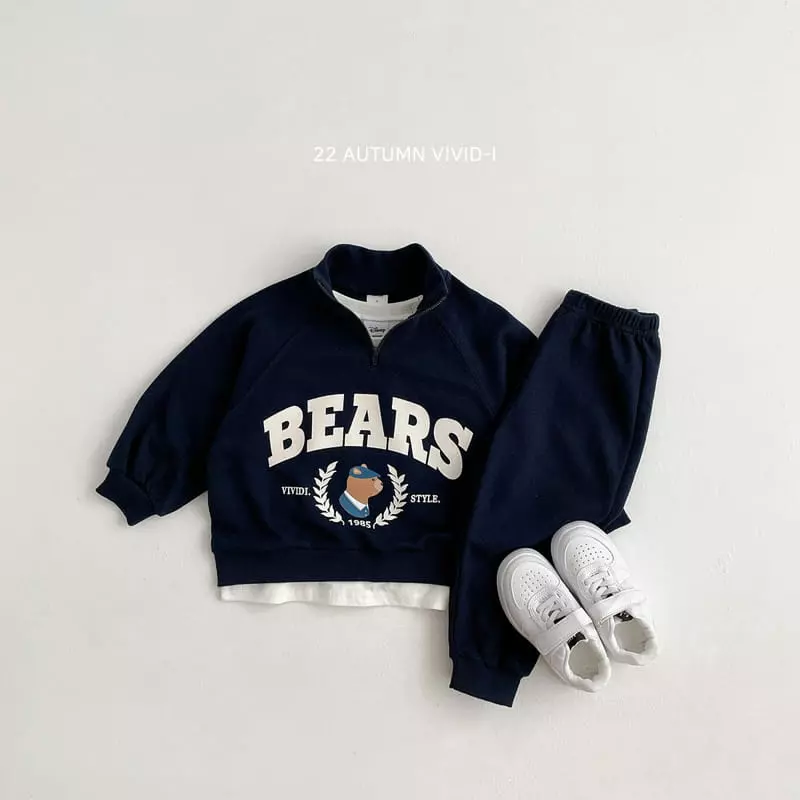Vivid I - Korean Children Fashion - #designkidswear - Bears Anorak Top Bottom Sett - 2