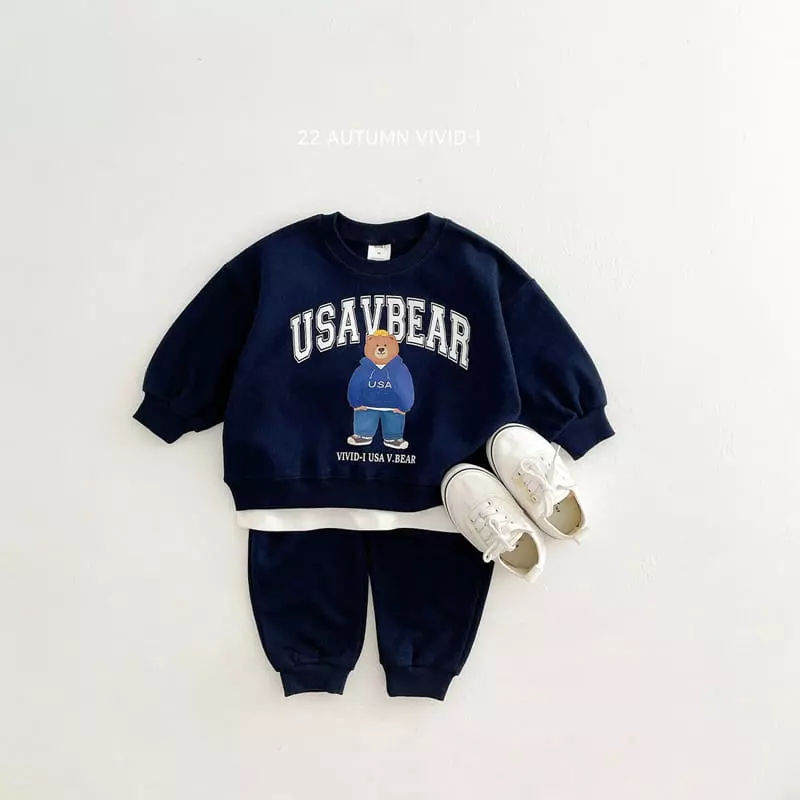 Vivid I - Korean Children Fashion - #discoveringself - America Bear Top Bottom Set