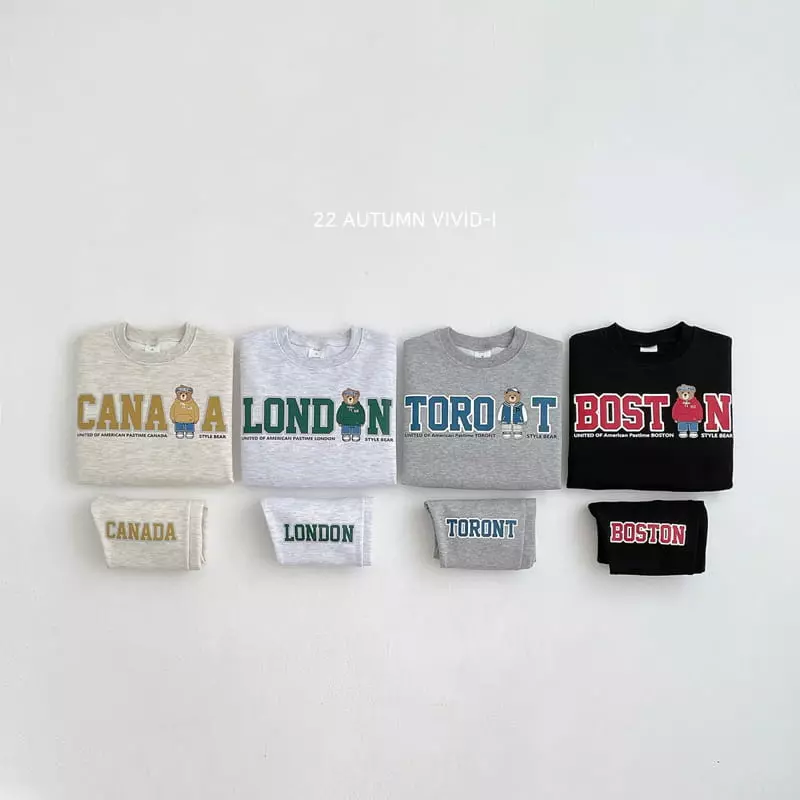Vivid I - Korean Children Fashion - #fashionkids - City Bear Top Bottom Set
