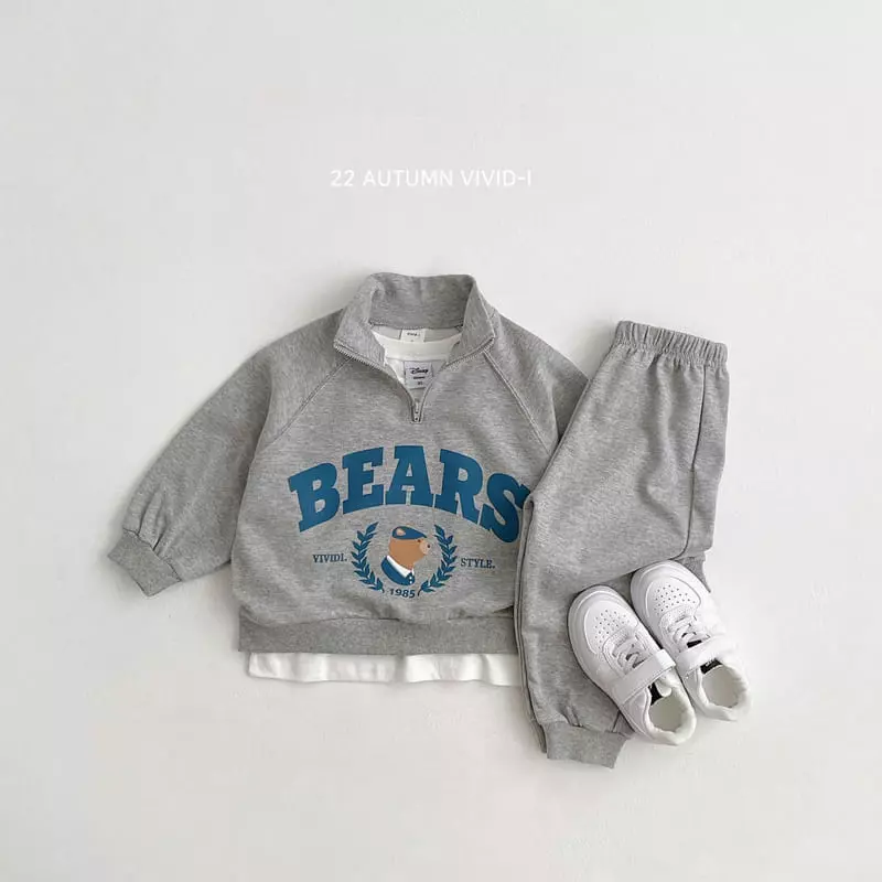 Vivid I - Korean Children Fashion - #kidsshorts - Bears Anorak Top Bottom Sett - 5