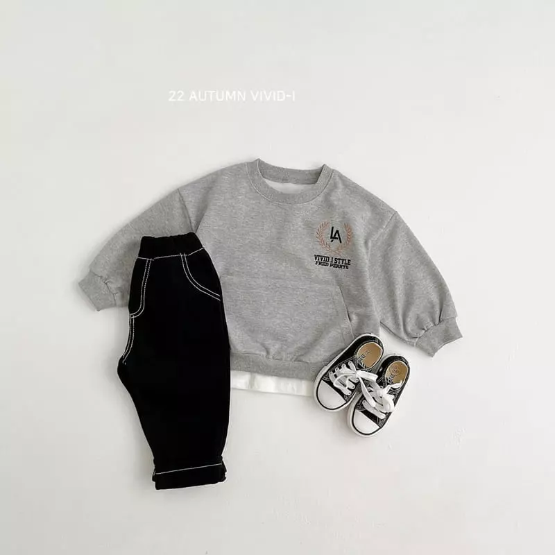 Vivid I - Korean Children Fashion - #kidsshorts - Laurel Embroidery Sweatshirt - 9