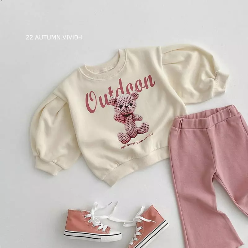 Vivid I - Korean Children Fashion - #kidsshorts - Bear Puff Sweatshirt - 7