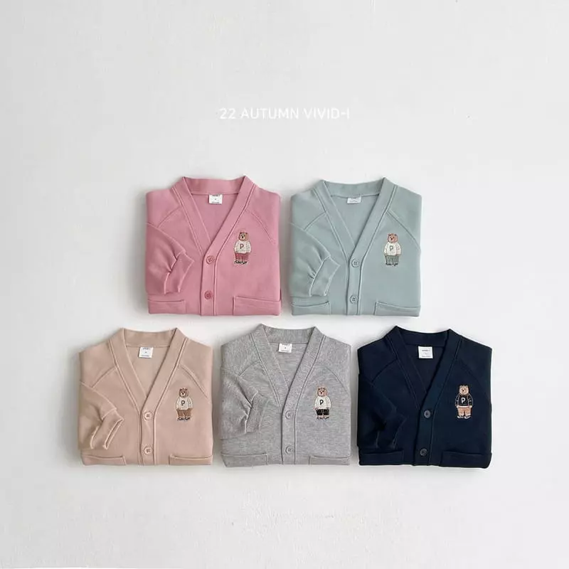 Vivid I - Korean Children Fashion - #kidzfashiontrend - Bear Fall Cardigan