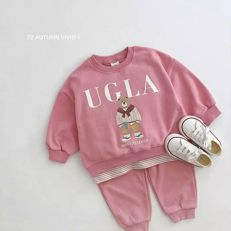 Vivid I - Korean Children Fashion - #kidzfashiontrend - UG Top Bottom Set - 2