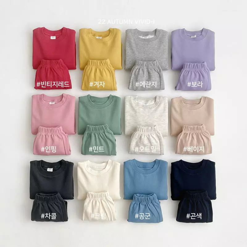 Vivid I - Korean Children Fashion - #kidzfashiontrend - 22 Fall Vivid Top Bottom Set