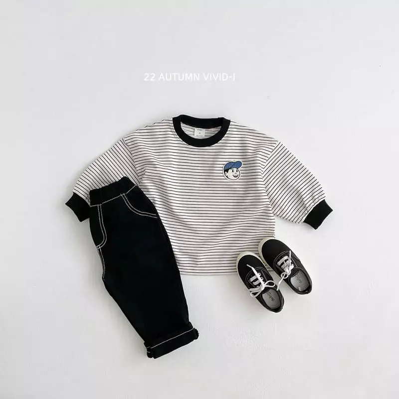 Vivid I - Korean Children Fashion - #kidzfashiontrend - Wapen Stripes Sweatshirtt - 5