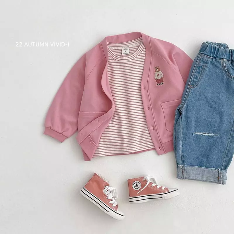 Vivid I - Korean Children Fashion - #littlefashionista - Bear Fall Cardigan - 3