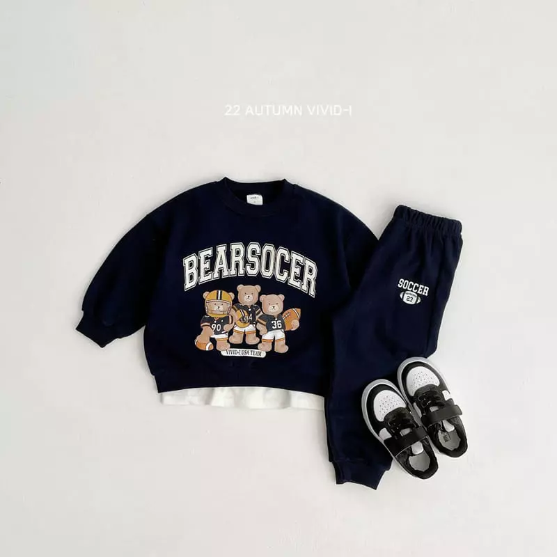 Vivid I - Korean Children Fashion - #littlefashionista - Ruby Team Top Bottom Set - 5
