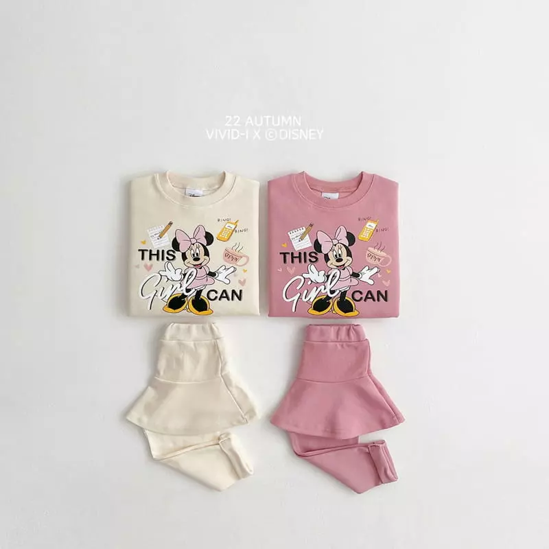 Vivid I - Korean Children Fashion - #minifashionista - Disney Skirt Leggings Top Bottom Set