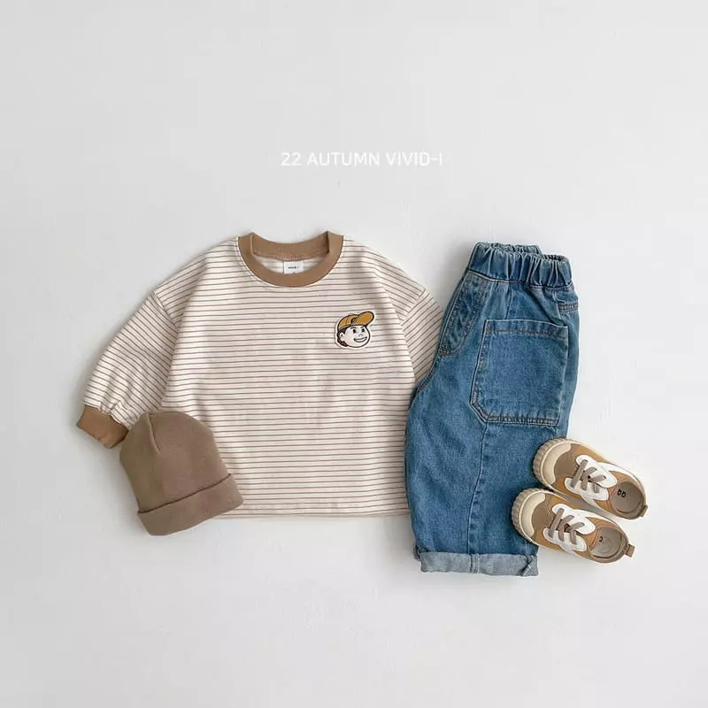 Vivid I - Korean Children Fashion - #prettylittlegirls - Wapen Stripes Sweatshirtt - 10